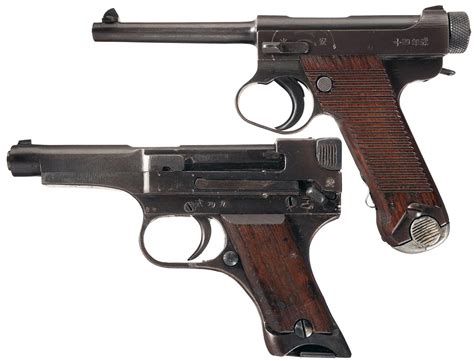 Lot Of Two Late War Japanese Military Semi Automatic Pistols W Rock