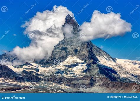 Hdr Panorama Of Famous Matterhorn Near Zermatt In Switzerland Stock