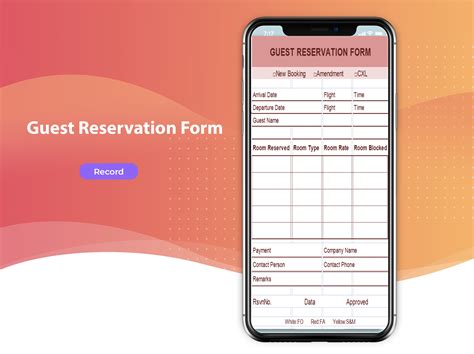 EXCEL Of Guest Reservation Form Xlsx WPS Free Templates