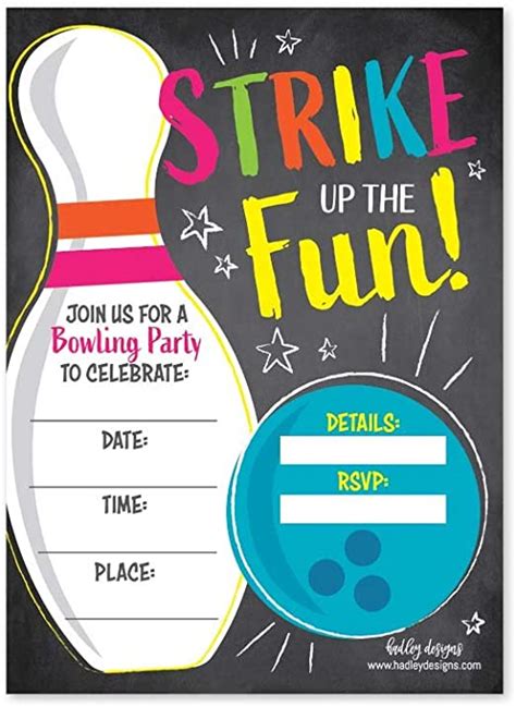 25 Bowling Birthday Party Invitations Strike Up Some Fun