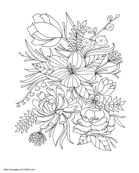 Free Printable Flower Coloring Pages For Adults Coloring Pages