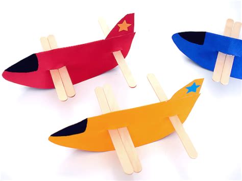 Paper And Craft Stick Airplanes Our Kid Things