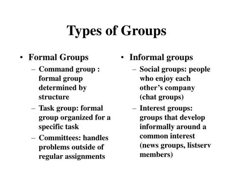 Ppt Types Of Groups Powerpoint Presentation Free Download Id1211113