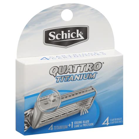 Schick quattro titanium & diamond coated refills box of 4 cartridges new sealed. Schick Quattro Cartridges, Titanium Coated Blades, 4 ...