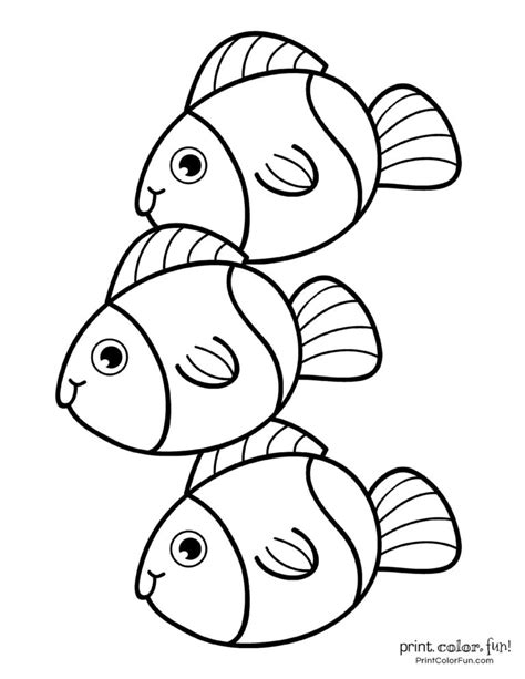 Top 100 Fish Coloring Pages Cute Free Printables At