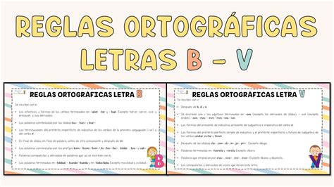 Carteles Reglas Ortográficas Letras B V