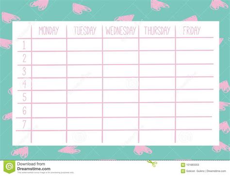 Cute Aesthetic Weekly Schedule Template
