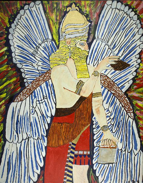 Sumerian God Painting By Carrie Rittner