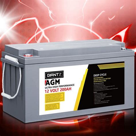 200ah Deep Cycle Battery 12v Agm Marine Sealed Power Portable Box