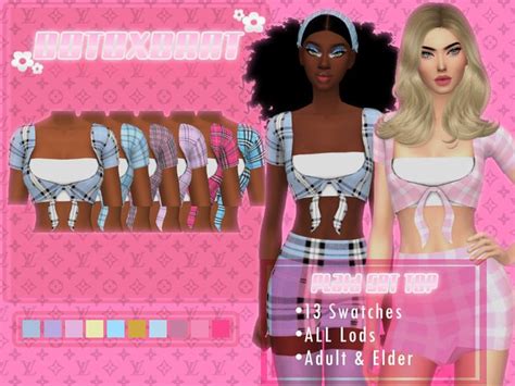 B0t0xbrat On The Sims Resource Sims 4 Y2k Cc Indie In 2021 Plaid Set