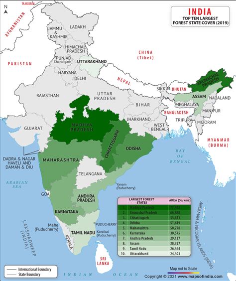 States Having Largest Forest Cover In India