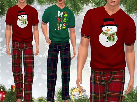 Male Sims Xmas Plaid Pajamas The Sims 4 Catalog
