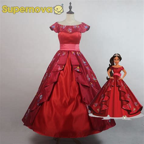 Elena Of Avalor Princess Elena Costume Red Embroidery Elena Dress