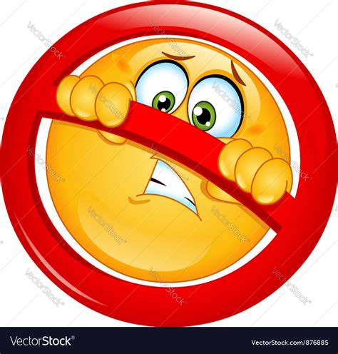 Not Allowed Emoticon Royalty Free Vector Image
