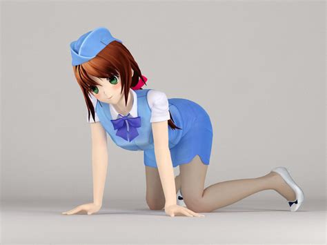 Karin Anime Girl Pose 3 3d Model Cgtrader