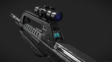 Halo 2 Br55 Heavy Barrel Service Rifle Download Free 3d Model By