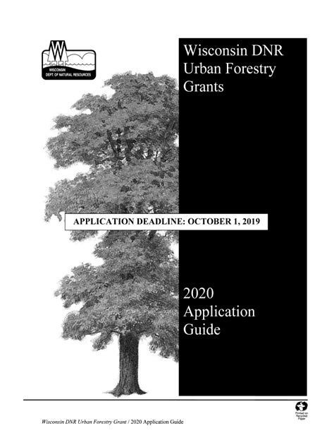 Fillable Online Dnr Wi The 2020 Urban Forestry Grant Application Period