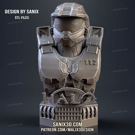 Master Chief Halo 3d Model Bust Specter3d
