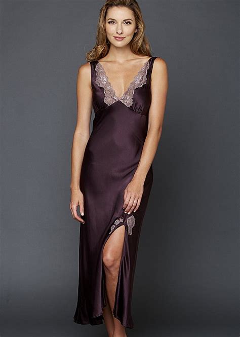 perfect indulgence silk gown long nightgown with lace julianna rae