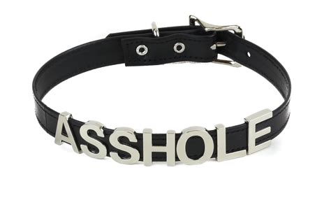whore slut slave bondage ring collar 3d letter genuine leather choker with buckle
