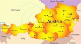 Cities map of Austria - OrangeSmile.com
