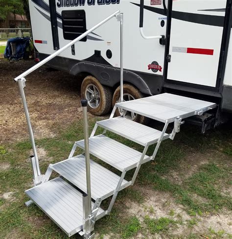 Portable Stairs With Handrail Boat Dock Stairs 4 Step With Handrail
