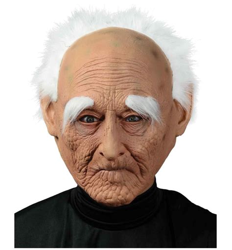 Creepy Old Man Grandpa Bald Elder Adult Mens Costume Latex 1 2 Mask With Hair Costume King