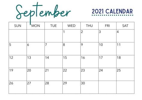 September 2021 Calendar Printable Vertical 2021 Yearly Calendar