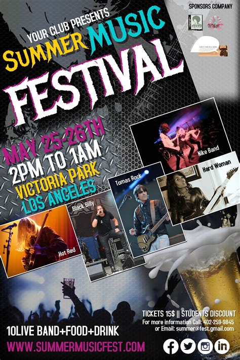 Music Festival Poster Flyer Social Media Post Template Music