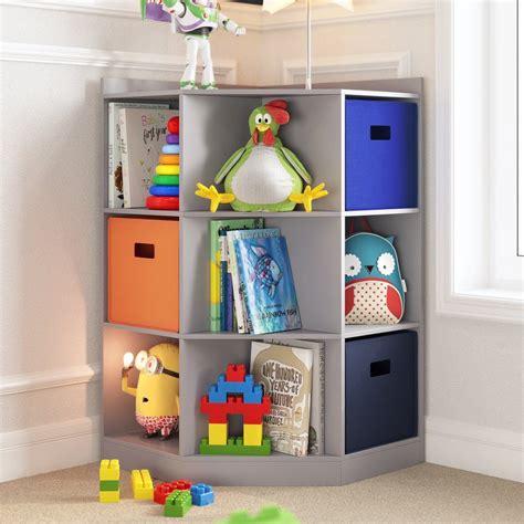 Kids Corner Storage Cabinet With Cubbies And Shelves Riverridge Home