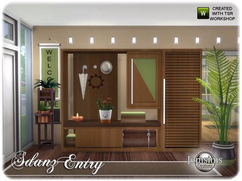 Jomsims Stanz Entry Entryway Inspiration Sims 4 Houses Entryway Decor