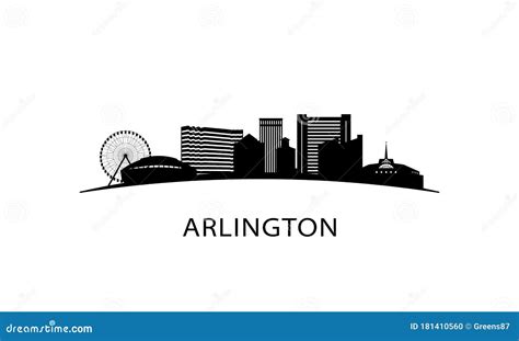 Arlington City Texas Skyline Stock Vector Illustration Of Horizon