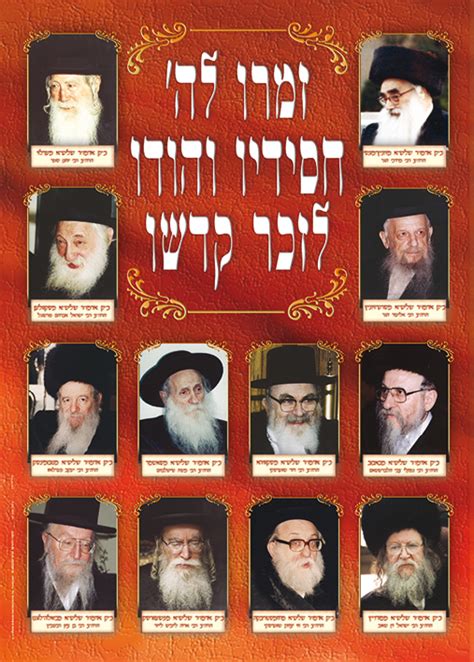 Chassidic Rebbes Laminated Sukkah Poster