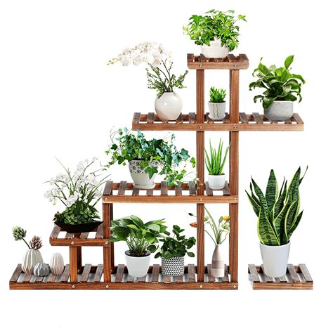 Tooca Wood Plant Stand Indooroutdoor Plant Flower Pot Stand Multiple
