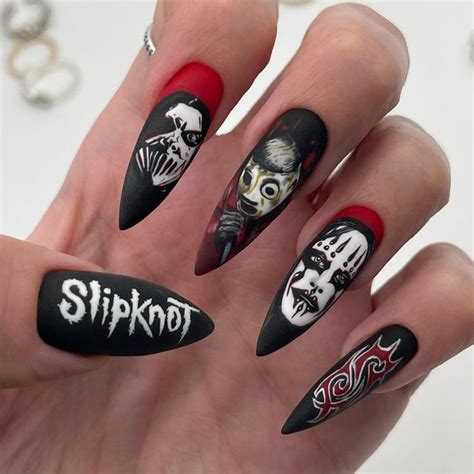 Slipknot Nails Band Nails Goth Nails Gem Nails