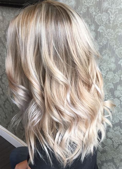 Beautiful Platinum Blonde Hair Painted Hair Balayage Highlights