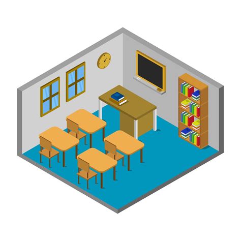 Isometric School Room Download Free Vectors Clipart Graphics