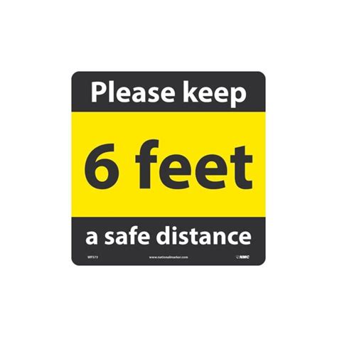 Nmc Wfs73 Please Keep A Safe Distance 6 Ft Social Distancing Floor Sign
