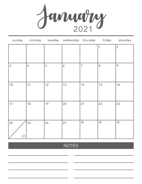 2021 Printable Monthly Calendar With Lines Calendar Printables Free Templates