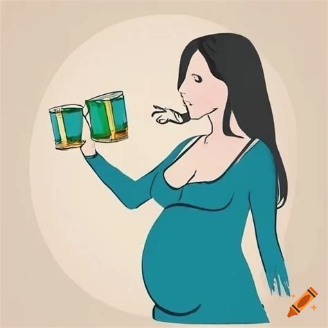 Pregnant Woman Enjoying A Drink