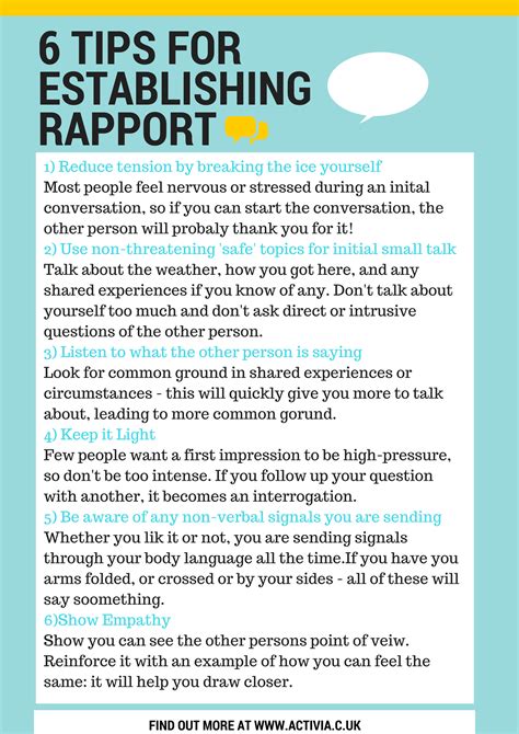 This Pin Looks At 6 Ways To Help Build Rapport When Meeting Someone New