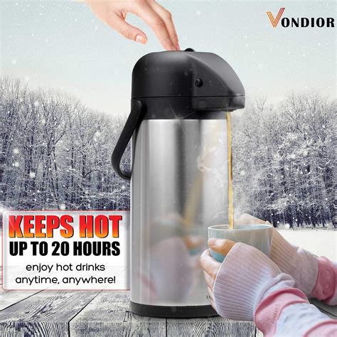 Coffee Carafe Thermos Thermal Beverage Dispenser 102 Oz By Vondior