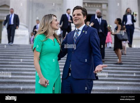 Rep. Matt Gaetz (R-Fla.) is seen with his wife, Ginger Luckey, outside