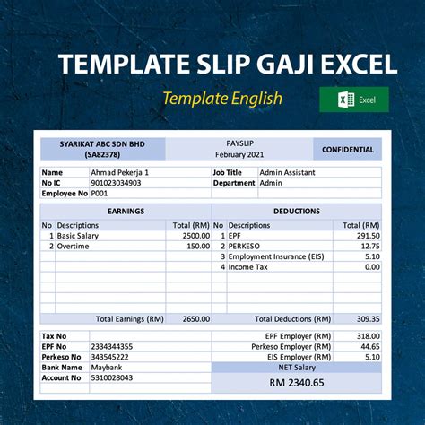 Salary Slip Template Excel Malaysia 9 Ready To Use Salary Slip Excel