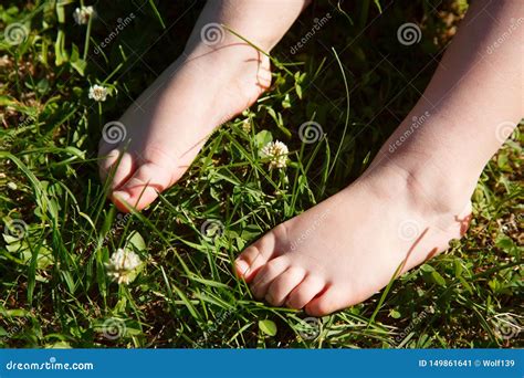 Baby Feet In The Grass Stock Image Image Of Play Sunny 149861641