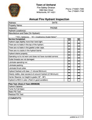 Nfpa Fire Hydrant Inspection Form