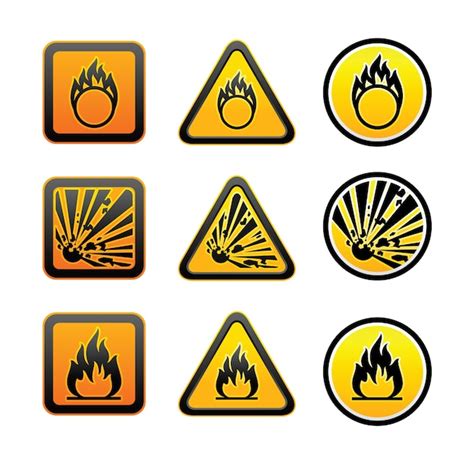 Premium Vector Hazard Warning Symbols Set