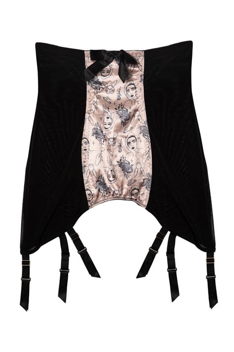 Bettie Page Lingerie Tattoo Print Black Girdle New Collection Online