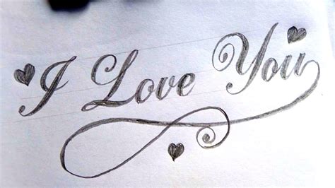 How To Write I Love You In Cursive Writing Calligraphy I Love You Elegent Font Heart