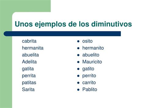 Ppt Los Diminutivos Powerpoint Presentation Id5092070